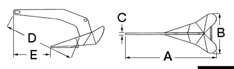 LEWMAR Delta® zinc-plated steel anchor