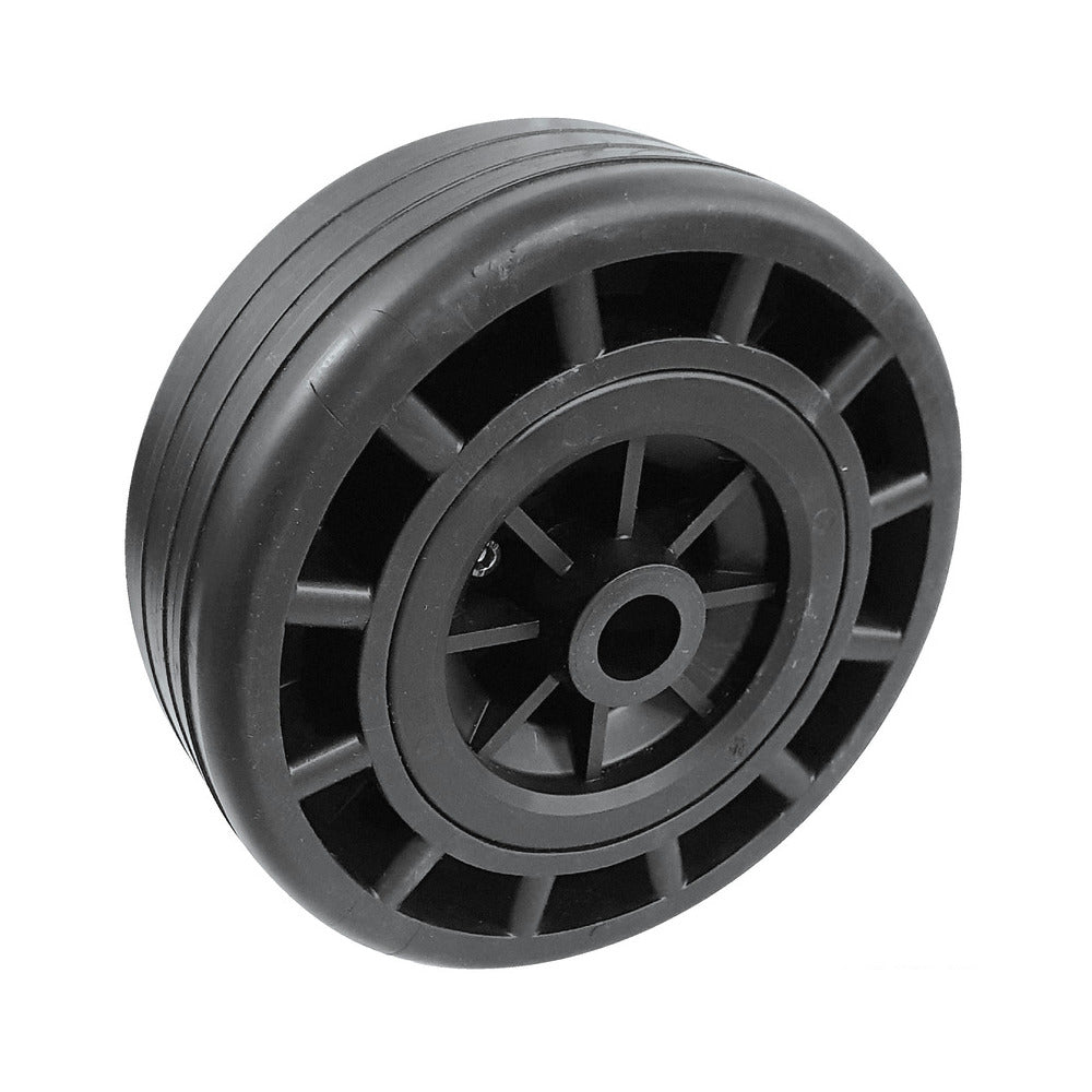 Wheels with technopolymer core and rubber exterior