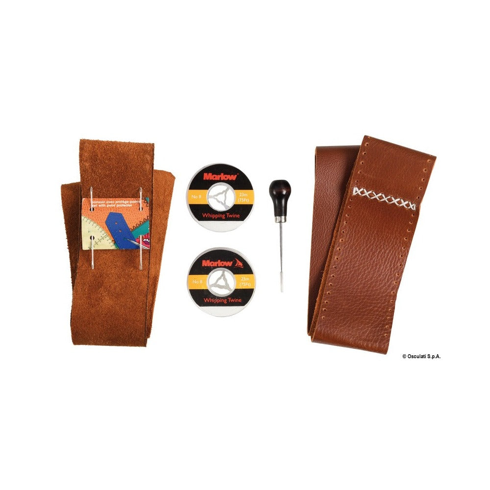 Kit to cover steering wheels with leather
