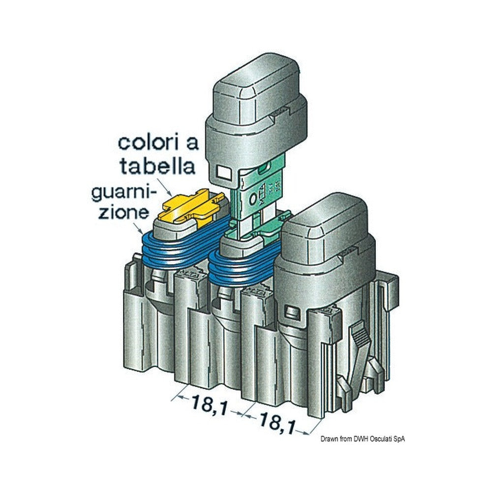 Fuse holder with cover, modular model