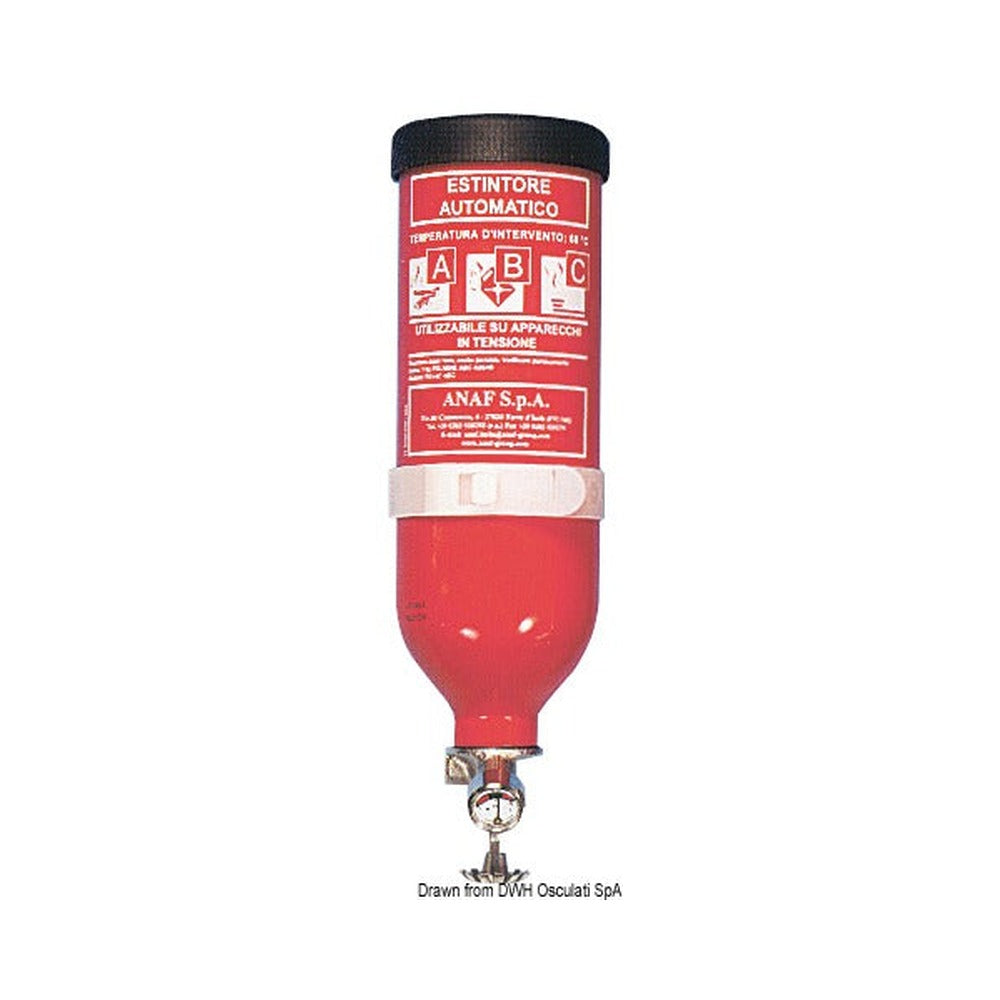 Automatic spray powder extinguisher, categories A
