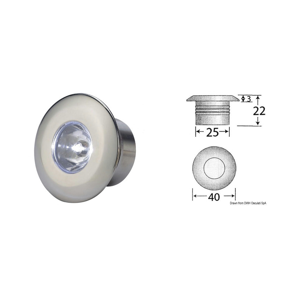 LED-kohteliaisuusvalo, pyöreä, punainen
