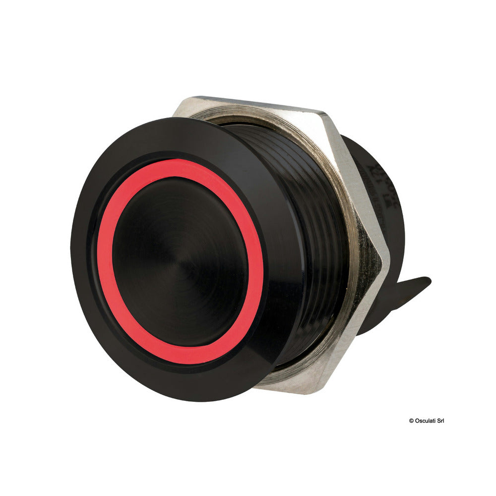 Matalaprofiiliset mustat painokytkimet 12/24 V 20 A (RBW-LED)