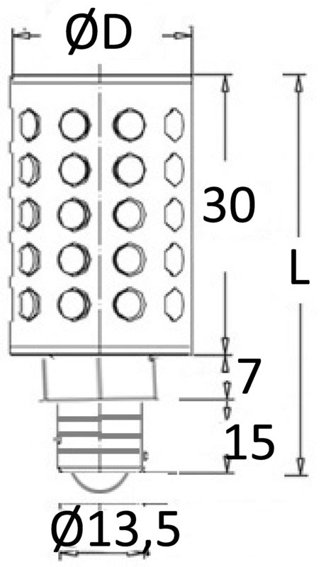 LED SMD -lamppu E14-kantaliitännällä