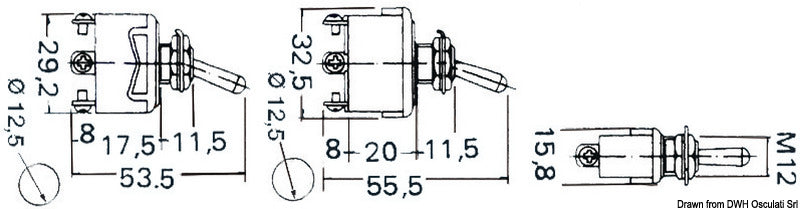 Rubber cap with brass washer f. 14.925.0X for Toggle switch ON-OFF 2 terminals