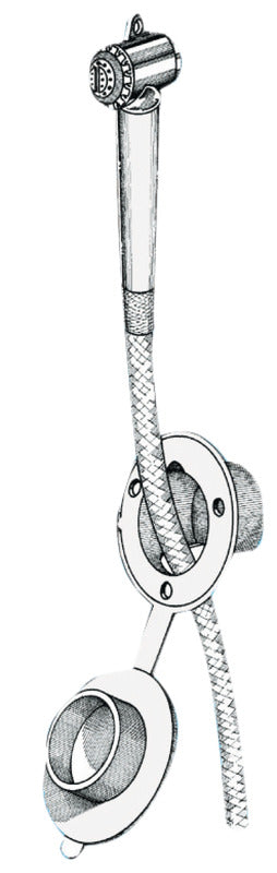 Deck shower with Mizar push-button shower head for bulkhead installation