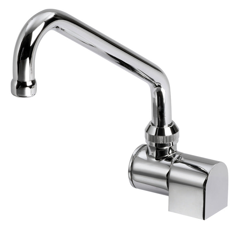 Folding spout with flow restrictor