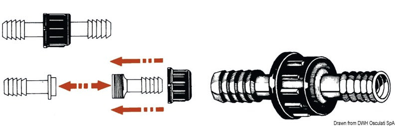 Nylon cylindrical water hose joints