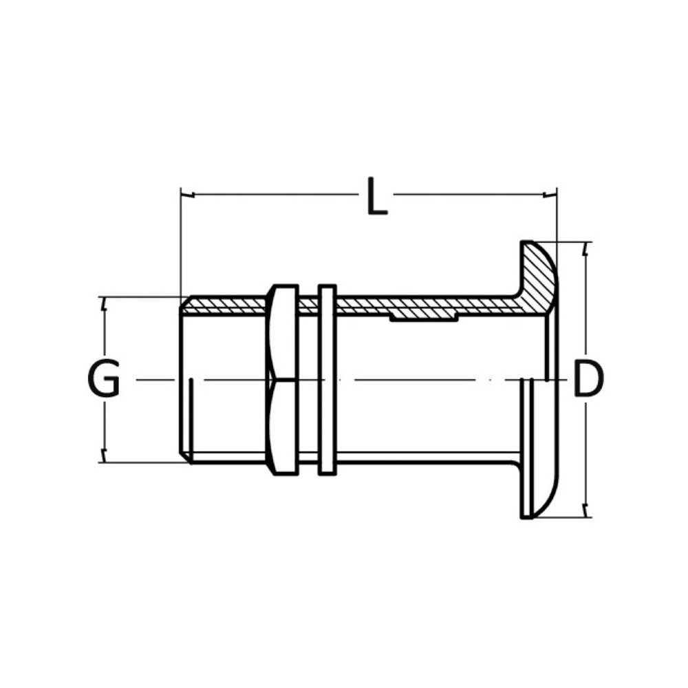 All-thread skin fitting, rounded head