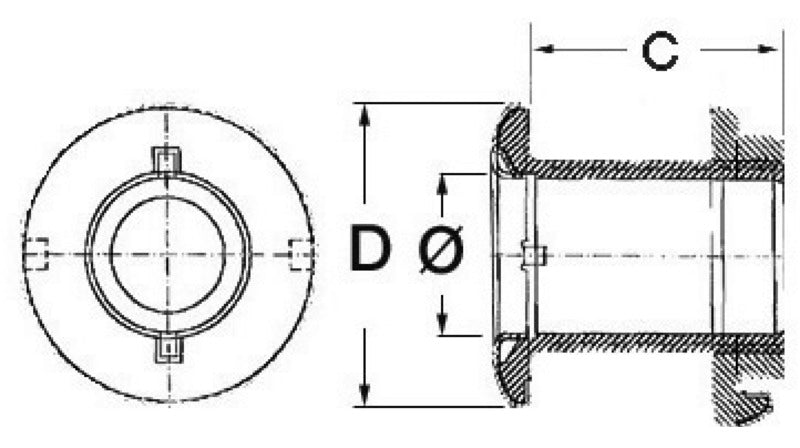 All-thread skin fitting - Long thread