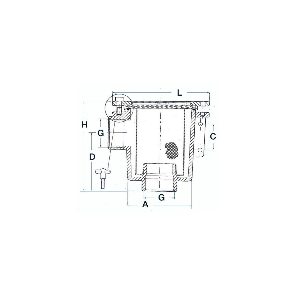 Nickel-plated brass water filter RINA 2"