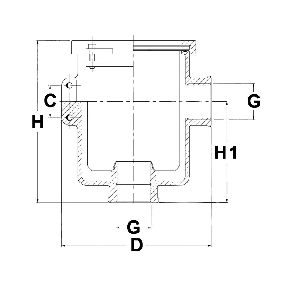 Nickel-plated brass water filter RINA 2"