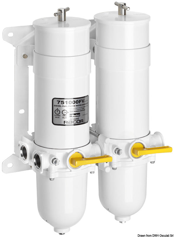 RACOR 100% metal filter - Dual version with selection valve