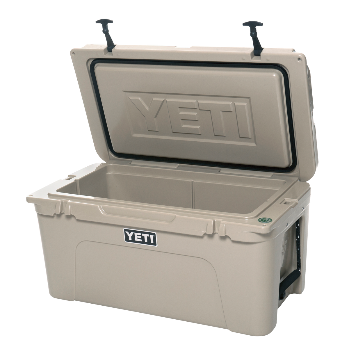 YETI Tundra 65, Tan, three-quarter view