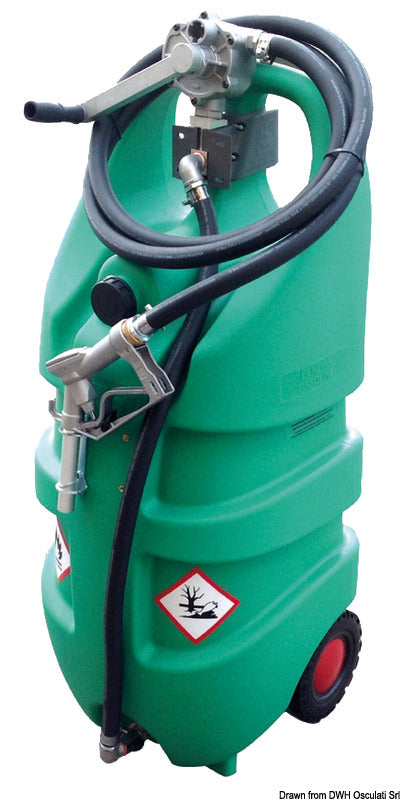 Portable tank with wheels, ADR approved for petrol