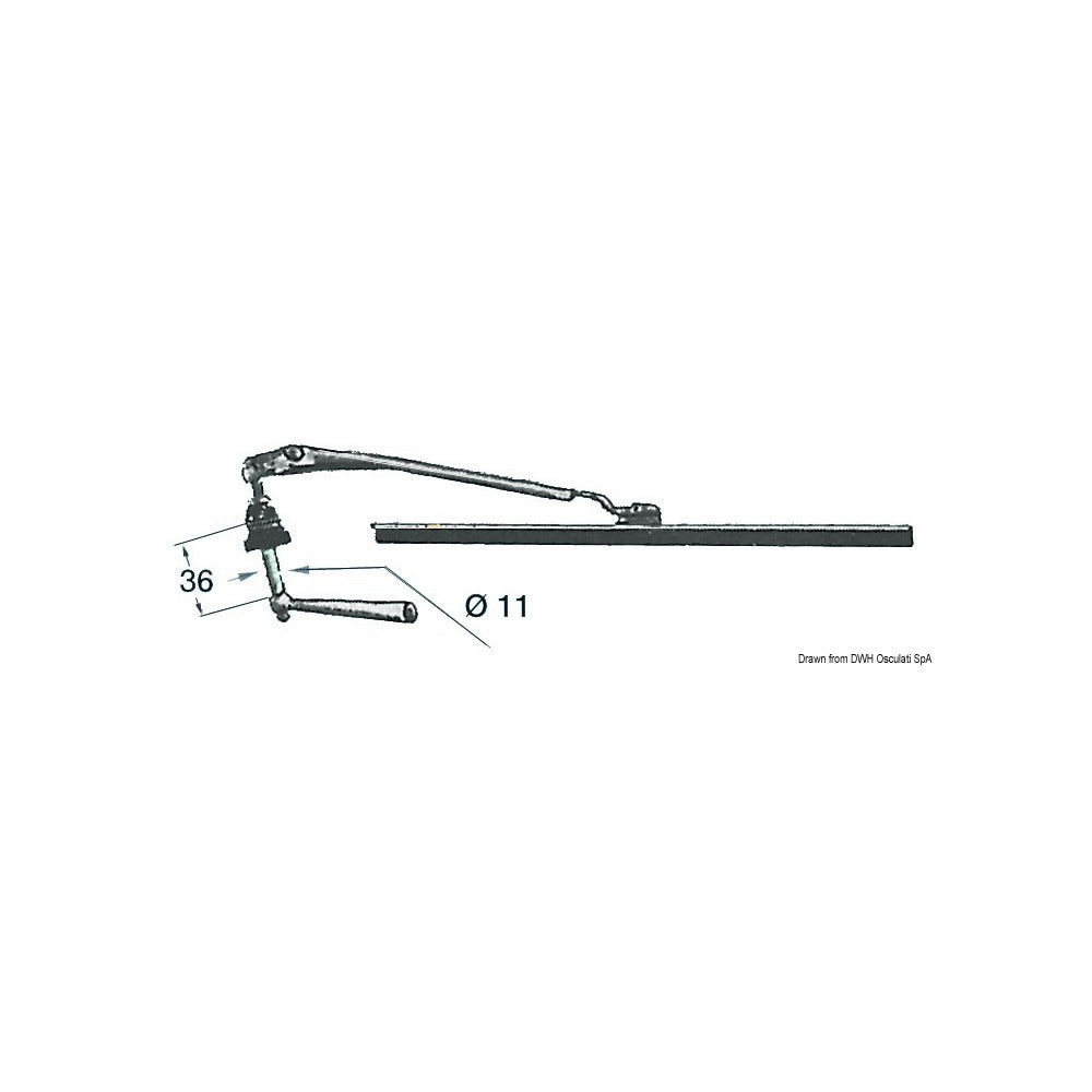 Hand-operated winshield wiper 280 mm