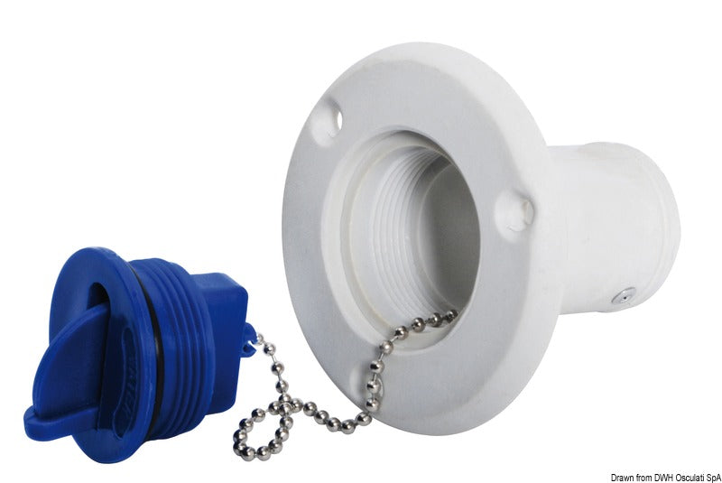 Nylon/lasikuitu-polttoainetulpat, valkoiset, EC-standardin mukaiset