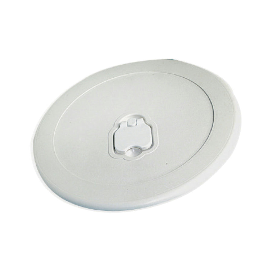Hatch fitted with hidden screws and cam cover locking