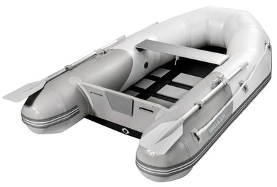 Rubber dinghy with cross slat bottom