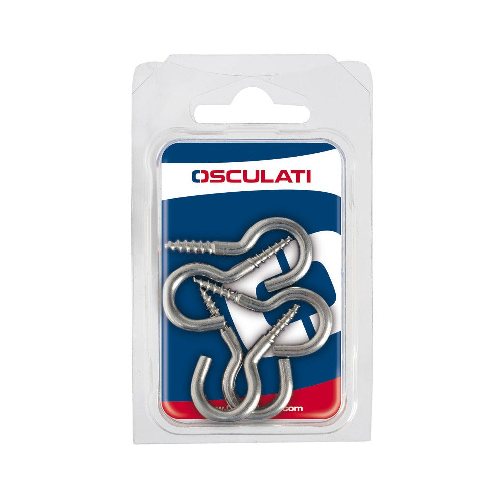 Curved screw hooks made of stainless steel