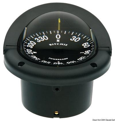 RITCHIE Helmsman 3'' 3/4 (94 mm) kompassit kompensaattoreilla ja yövalaistuksella
