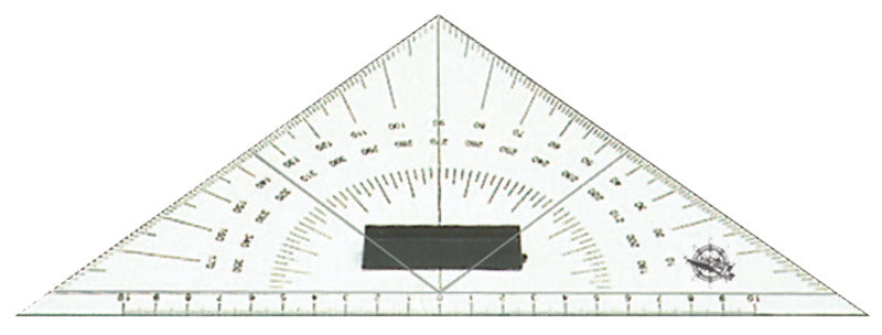Plexiglass triangular protractor