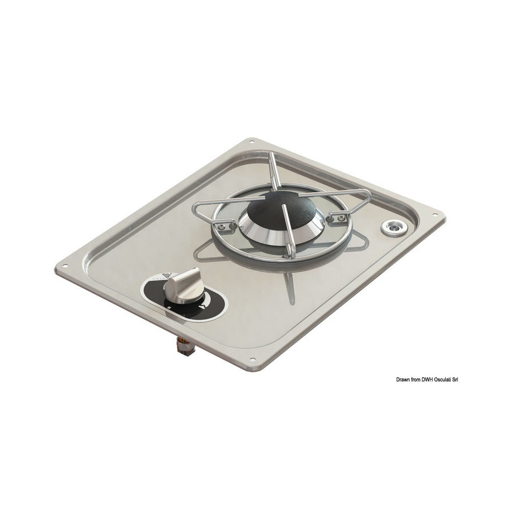 Stainless steel flush mount hob unit