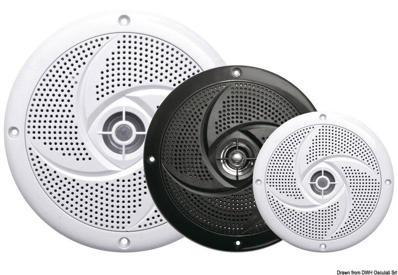 Pair of ultra-flat stereo speakers with dual cone