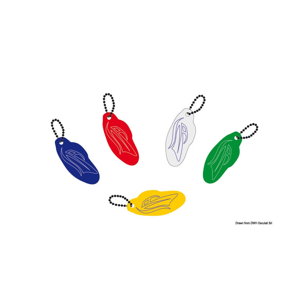 Soft foam motorboat key rings, motorboat version