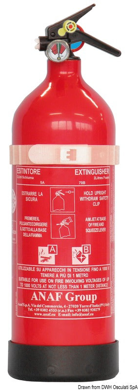 ANF fire extinguisher with AFFF MED type-tested foam