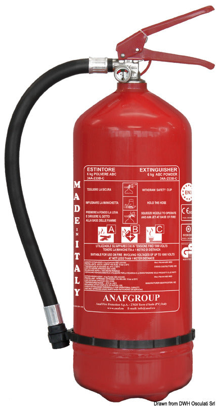 MED-approved fire extinguisher