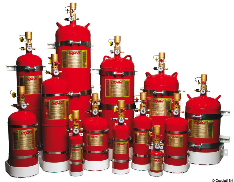 Vertical extinguishers FIREBOY with cleaning agent FK-5-1-12 with manual/automatic activation