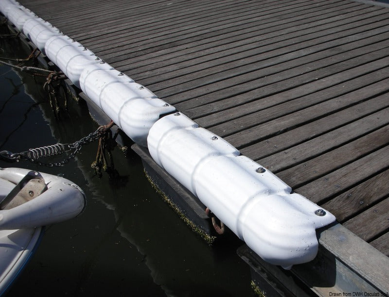 Marina and pile fenders made of solid injection moulded soft EVA