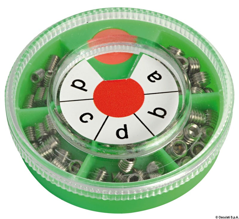 Urval av muttrar i rostfritt stål