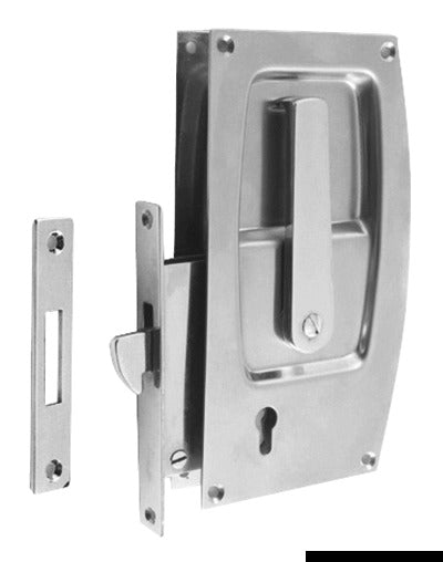 Recess-fit lock for sliding doors