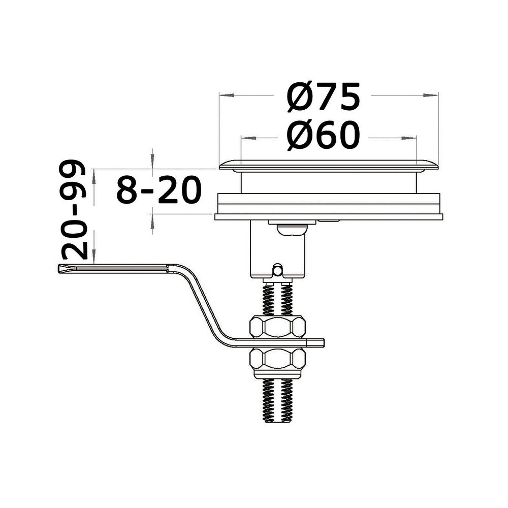 Cam Latch pull latch, 75 mm