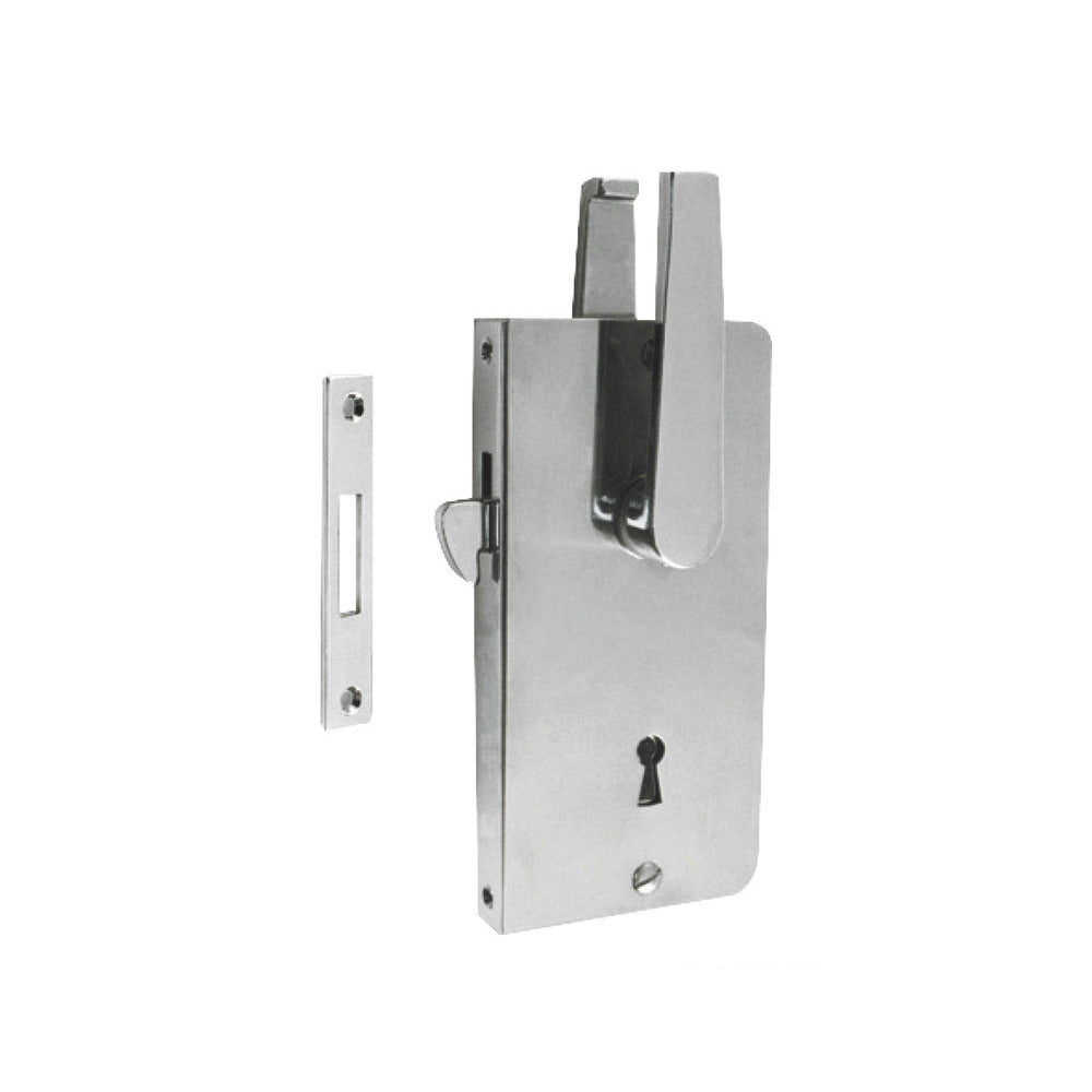 Recess-fit lock for sliding door with traditional key