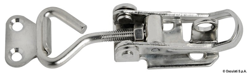 Adjustable stainless steel toggle fastener with padlock ring