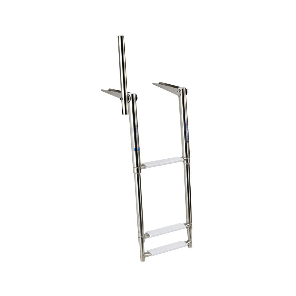Gangplank telescopic ladders with grip handle