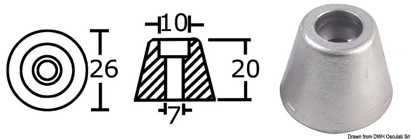 Vara-anodi Side-Power (Sleipner) keulapotkurille/peräpotkurille