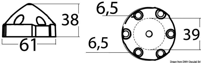 Zinkkonanod kompatibel med Max-Prop propellrar