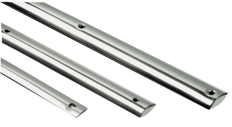 D-section rubbing strake — mirror-polished AISI 316 stainless (6 sizes)