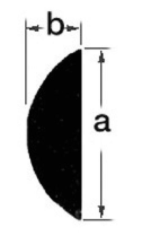 D-section rubbing strake — mirror-polished AISI 316 stainless (6 sizes)