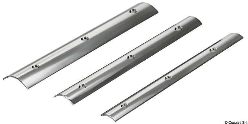 D-section rubbing strake — mirror-polished AISI 316 stainless (6 sizes)