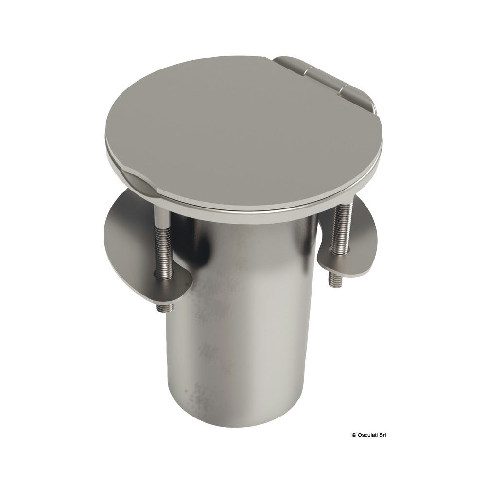 Recessed bushing for carbon pole with hinge cover