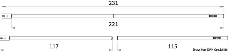 Removable carbon pole for Bimini top