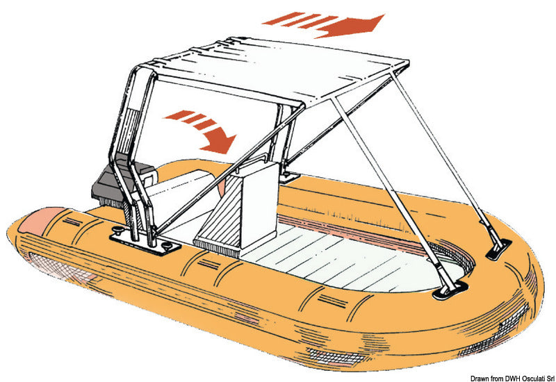 Stainless steel or fiberglass tube telescopic awning for roll-bar