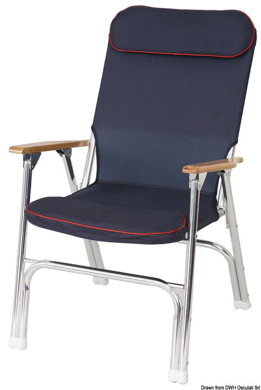 Anodized aluminium folding padded chair