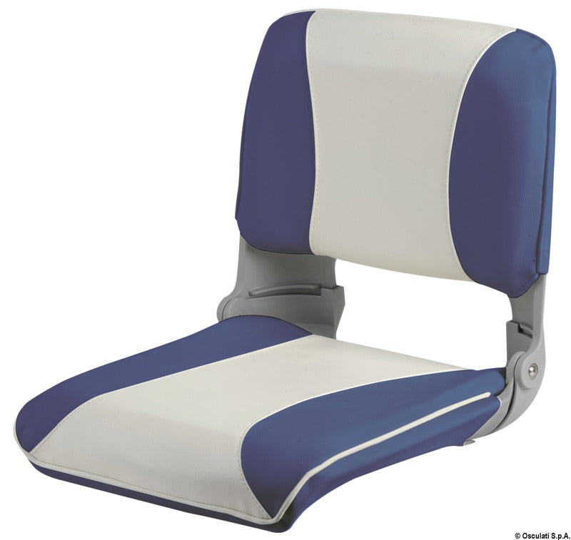 Seat with foldable backrest and pull-out padding