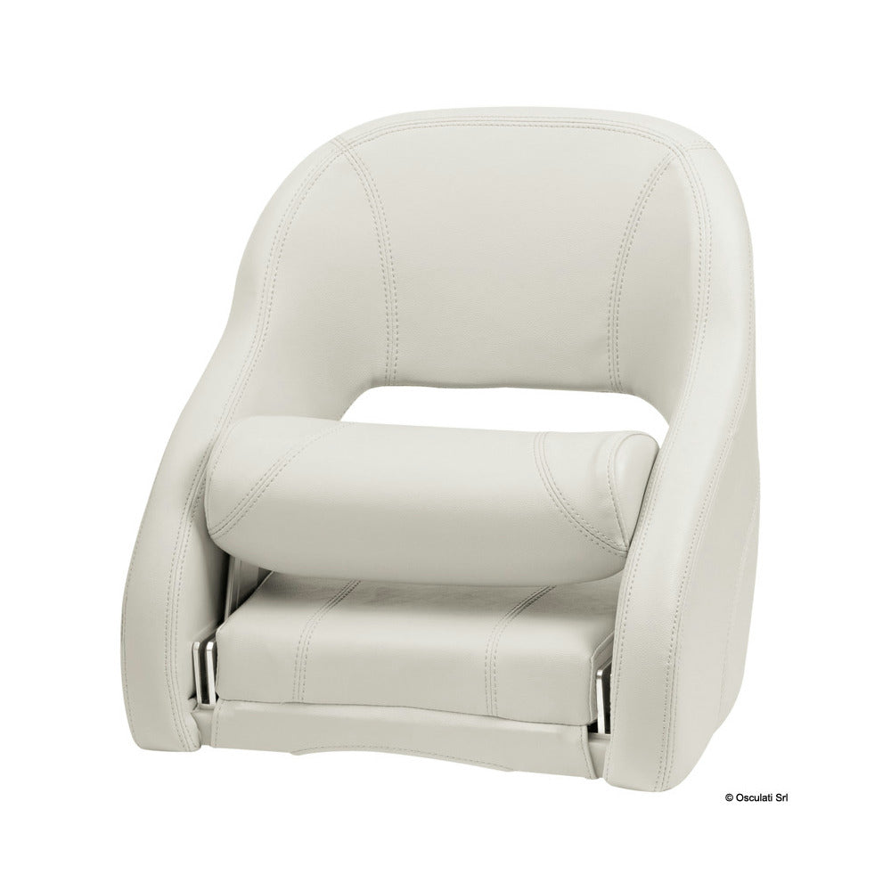 Ergonomic padded seat with H52R flip-up bolster